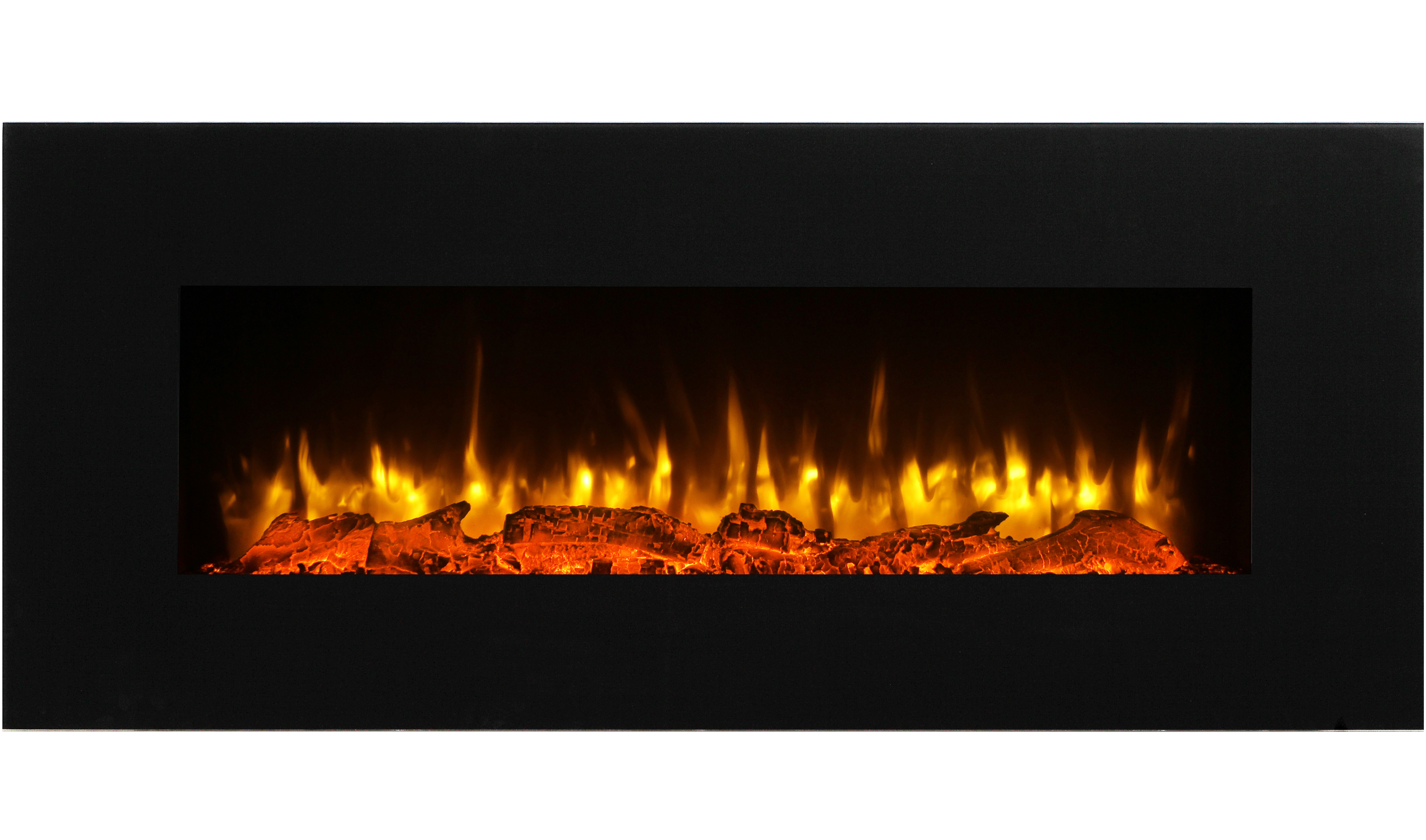 S Wall Mounted Puraflame Puraflame Serena 50 Wall Mounted Linear Electric Fireplace Log Set Remote Control 1500w Black
