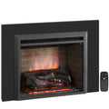PuraFlame Western 23” Electric Fireplace Insert with Trim Kit, Fire Crackling Sound, Resin Log, Remote Control, 750/1500W Heater, Black