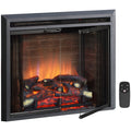 PuraFlame 26” Klaus Electric Fireplace Insert with Fire Crackling Sound Glass Door and Mesh Screen
