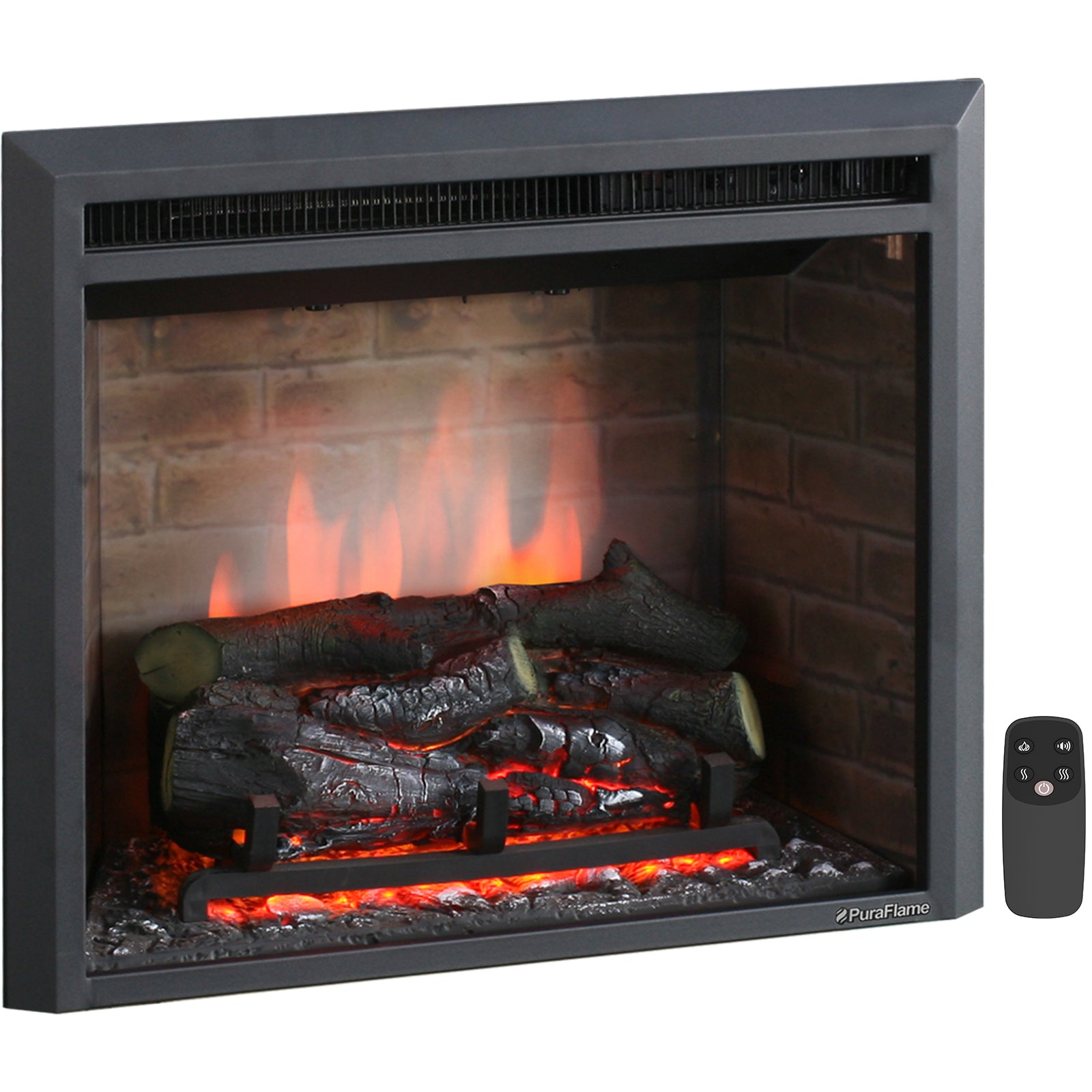 PuraFlame 23” Western Electric Fireplace Insert with Fire Crackling Sound