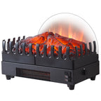 PuraFlame Electric Fireplace Log Heater, 16" Fireplace Inserts with Realistic Ember Bed, Thermostat, 750/1500W, Black
