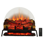 PuraFlame 24&27" Free Standing Electric Fireplace Log Set Insert, 750W/1500W Heater, 6 Flame Colors with 5 Brightness, Crackling Sound, Remote Control