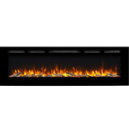 PuraFlame Alice 40&68 Inches Recessed Electric Fireplace, Flush Mounted for 2 X 6 Stud, Log Set & Crystal, 1500W Heater, Black