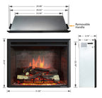 PuraFlame 30” Western Electric Fireplace Insert with Fire Crackling Sound