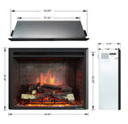 PuraFlame 33” Western Electric Fireplace Insert with Fire Crackling Sound