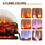 PuraFlame 24&27" Free Standing Electric Fireplace Log Set Insert, 750W/1500W Heater, 6 Flame Colors with 5 Brightness, Crackling Sound, Remote Control