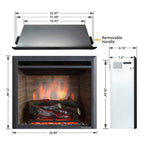 PuraFlame 23” Western Electric Fireplace Insert with Fire Crackling Sound