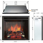 PuraFlame 26” Western Electric Fireplace Insert with Fire Crackling Sound