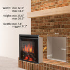 PuraFlame 33” Western Electric Fireplace Insert with Fire Crackling Sound