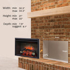PuraFlame 33” Low Western Electric Fireplace Insert with Fire Crackling Sound