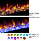 PuraFlame Alice 40&68 Inches Recessed Electric Fireplace, Flush Mounted for 2 X 6 Stud, Log Set & Crystal, 1500W Heater, Black