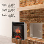 PuraFlame 30” Western Electric Fireplace Insert with Fire Crackling Sound