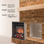 PuraFlame 26” Western Electric Fireplace Insert with Fire Crackling Sound