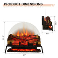 PuraFlame 24&27" Free Standing Electric Fireplace Log Set Insert, 750W/1500W Heater, 6 Flame Colors with 5 Brightness, Crackling Sound, Remote Control