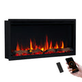 PuraFlame Herman 36/42/50/60/72 Inch Smart Linear Electric Fireplace - Premium Flame with 9 Colors, Clean Design, Recessed in-Wall or Wall-Mount or Free Standing, Compatible with Alexa and Google Assistant
