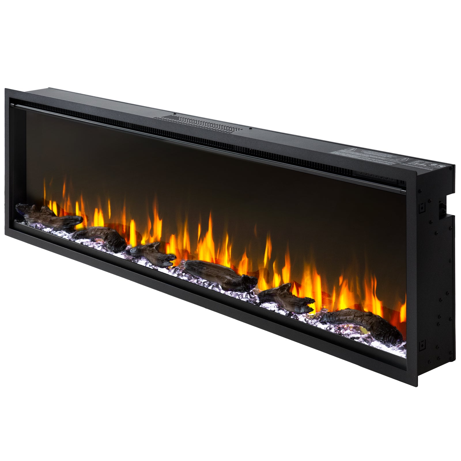 PuraFlame Herman 36/42/50/60/72 Inch Smart Linear Electric Fireplace - Premium Flame with 9 Colors, Clean Design, Recessed in-Wall or Wall-Mount or Free Standing, Compatible with Alexa and Google Assistant