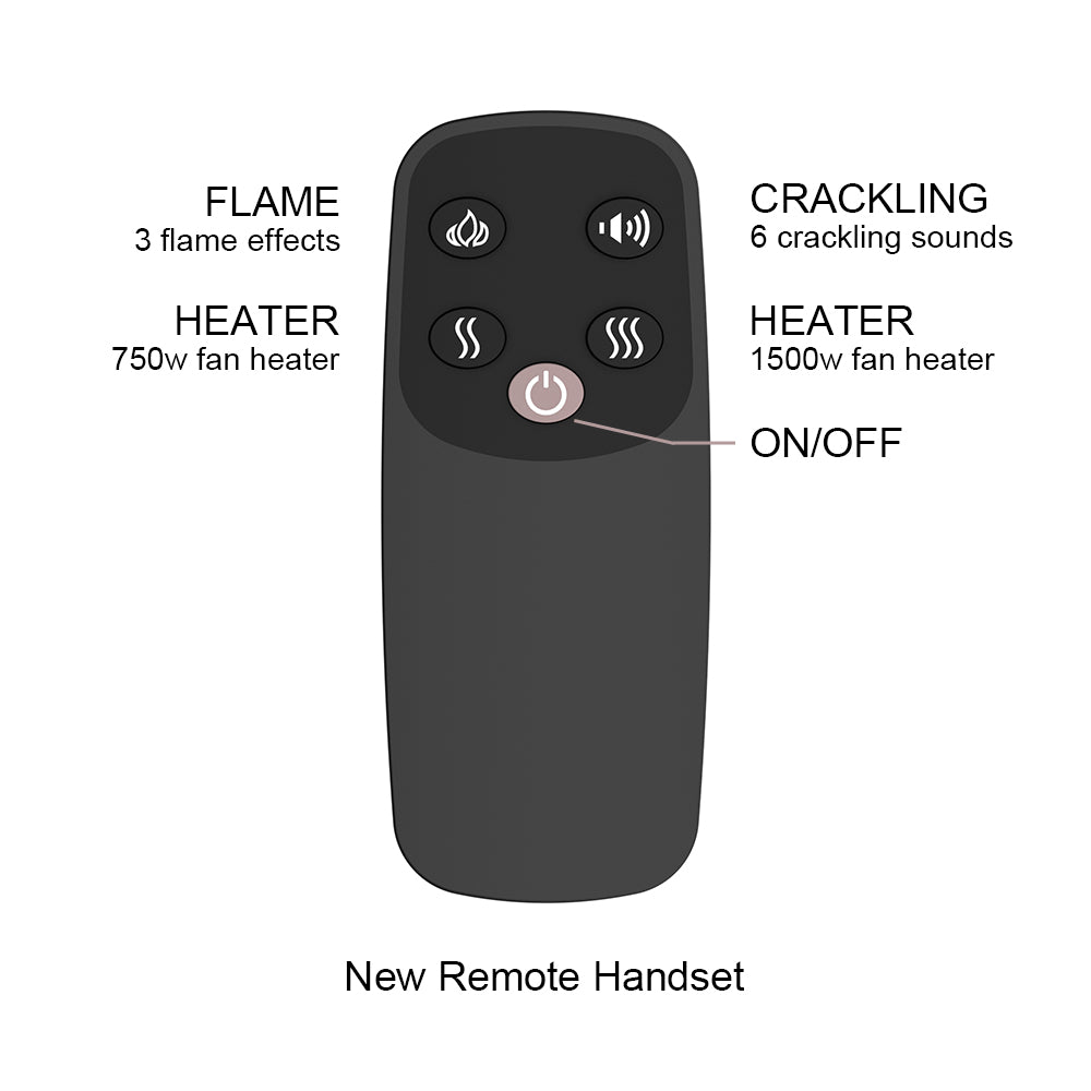 PuraFlame Western 23” Electric Fireplace Insert with Trim Kit, Fire Crackling Sound, Resin Log, Remote Control, 750/1500W Heater, Black