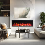 PuraFlame Herman 36/42/50/60/72 Inch Smart Linear Electric Fireplace - Premium Flame with 9 Colors, Clean Design, Recessed in-Wall or Wall-Mount or Free Standing, Compatible with Alexa and Google Assistant